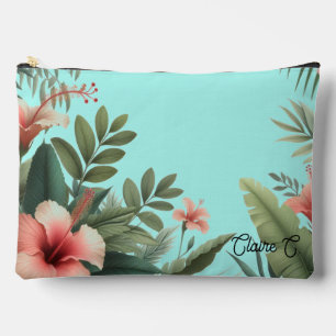 Tropical Flowers Nature Inspired Accessory Pouch