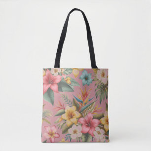 Tropical Flowers Nature Inspired  Tote Bag
