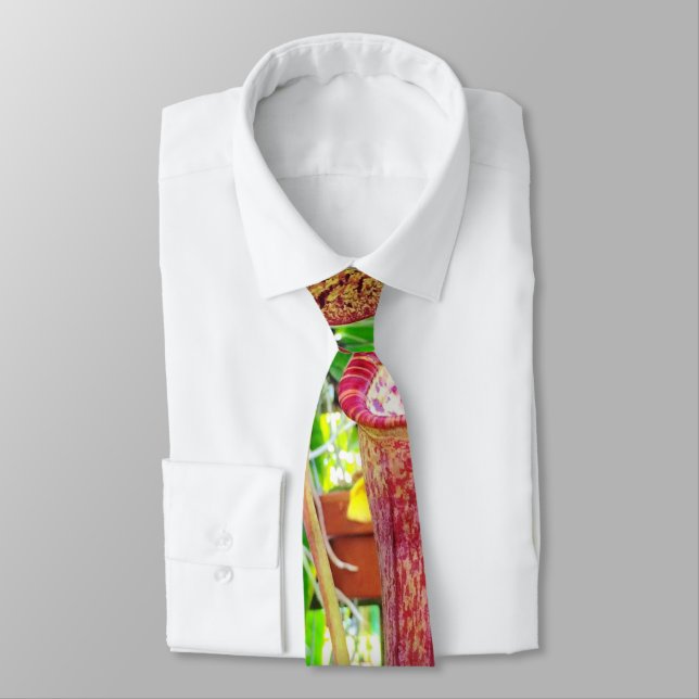 Tropical Flowers Necktie (Tied)
