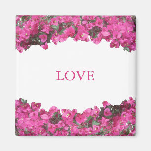 Tropical Flowers on White Magnet