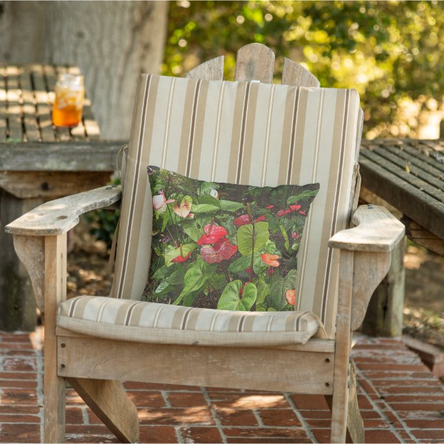 "TROPICAL FLOWERS" OUTDOOR PILLOW/PHOTOGRAPHY CUSHION (Chair)