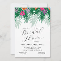 Tropical Flowers & Palm Branch Bridal Shower