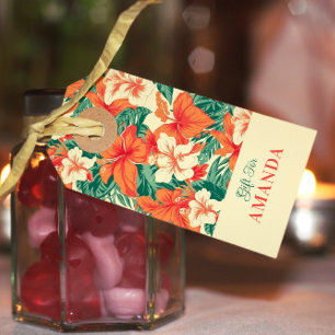 Tropical flowers pattern Hawaiian vibe Gift Tags