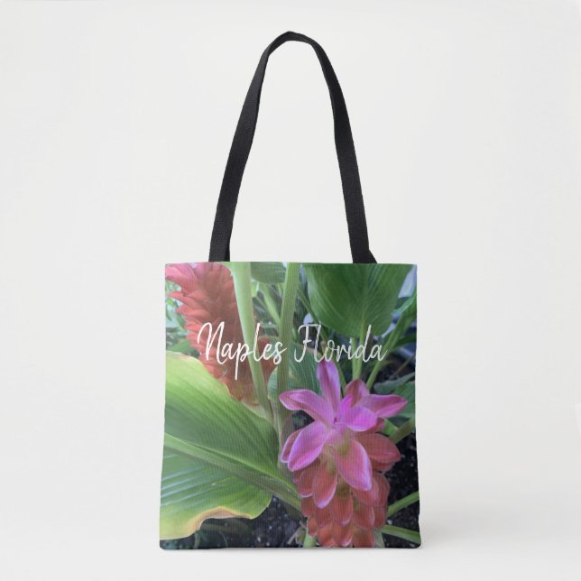 Tropical Flowers Personalised  Tote Bag (Front)