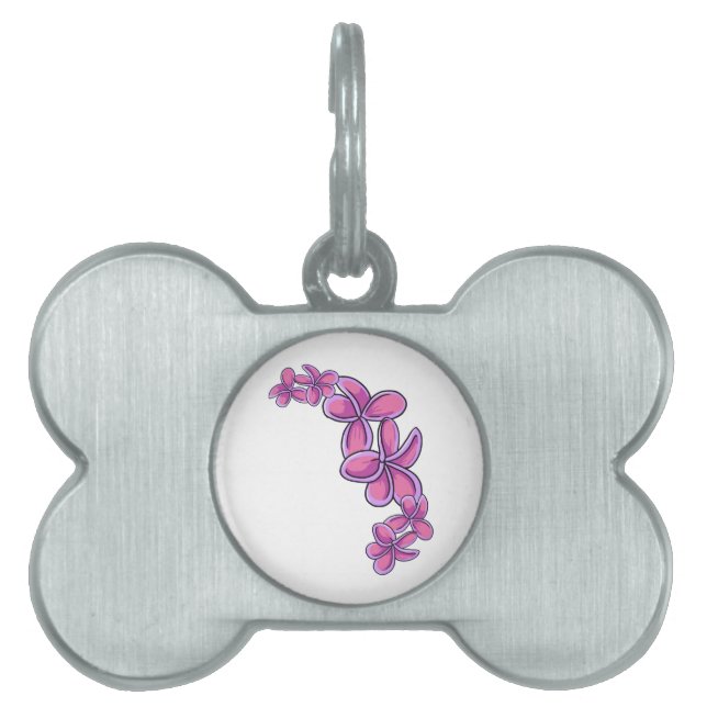 Tropical Flowers Pet ID Tag (Front)