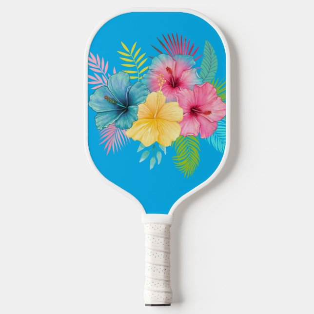 Tropical Flowers Pickleball Paddle (Front)