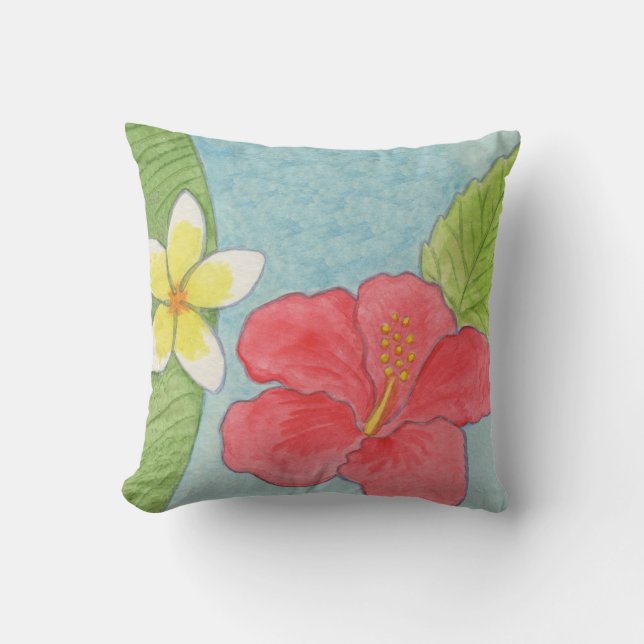 Tropical Flowers pillow (Front)