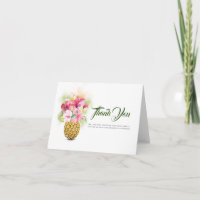Tropical Flowers Pineapple Vase Beach Thank You