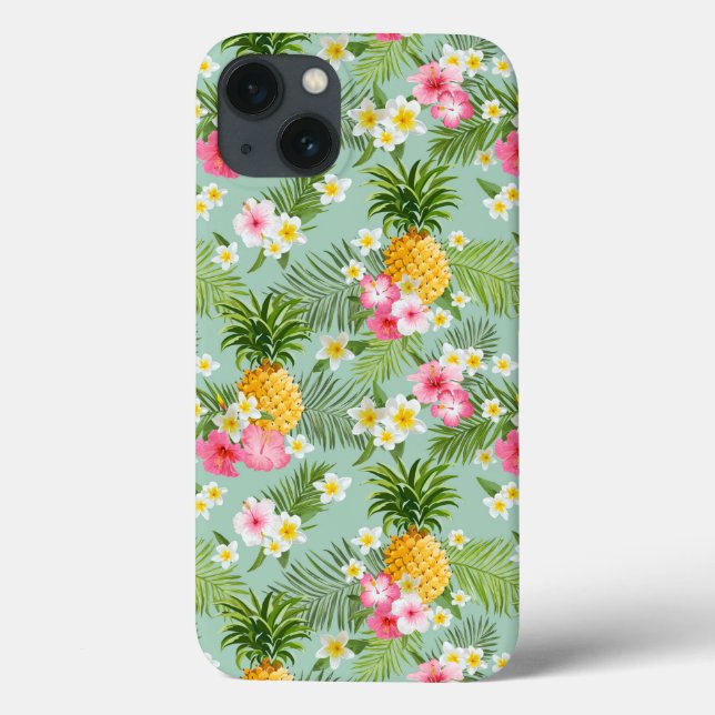 Tropical Flowers & Pineapples Case-Mate iPhone Case (Back)