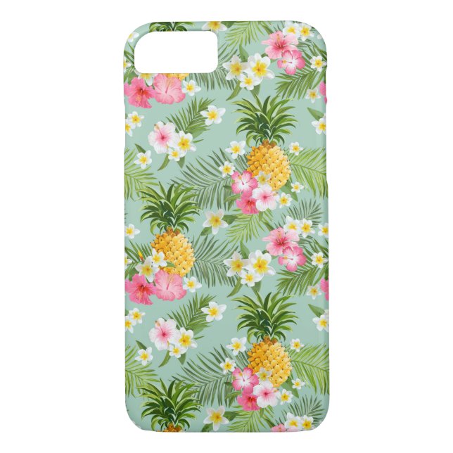 Tropical Flowers & Pineapples Case-Mate iPhone Case (Back)