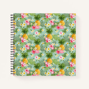 Tropical Flowers & Pineapples Notebook