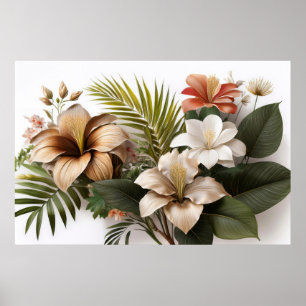 Tropical Flowers Poster
