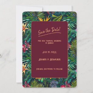 Tropical Flowers Save the Date Invitation