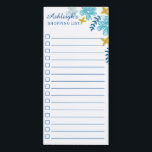 Tropical Flowers Shopping List Magnetic Notepad<br><div class="desc">Magnetic shopping list with tropical flowers in turquoise and yellow. Add your name in a pretty script. The shopping list features practical check-boxes.</div>