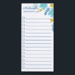 Tropical Flowers Shopping List Magnetic Notepad<br><div class="desc">Magnetic shopping list with tropical flowers in turquoise and yellow. Add your name in a pretty script. The shopping list features practical check-boxes.</div>