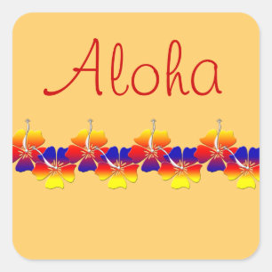 Tropical Flowers Square Sticker