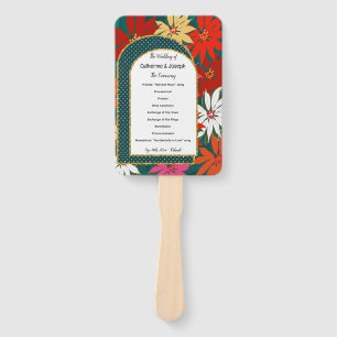 Tropical Flowers & Summer & Arch Wedding Hand Fan