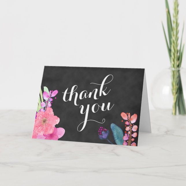 tropical flowers thank you 5x7, Luau thank you Card (Front)