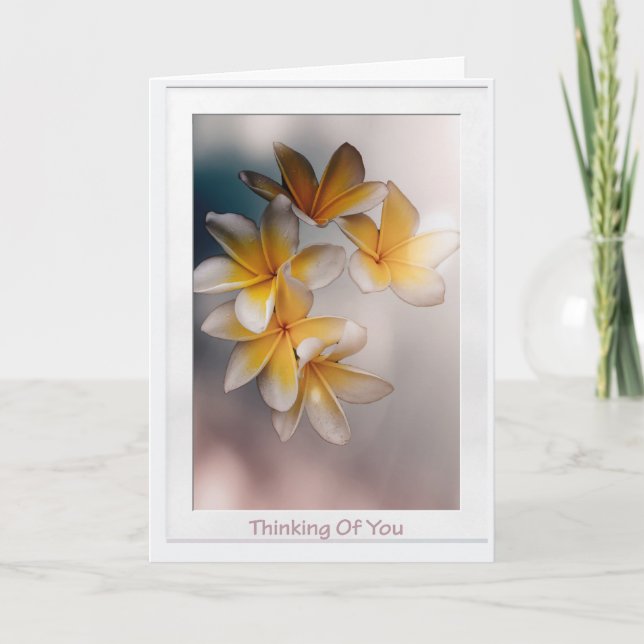 Tropical Flowers Thinking Of You Get Well Card (Front)