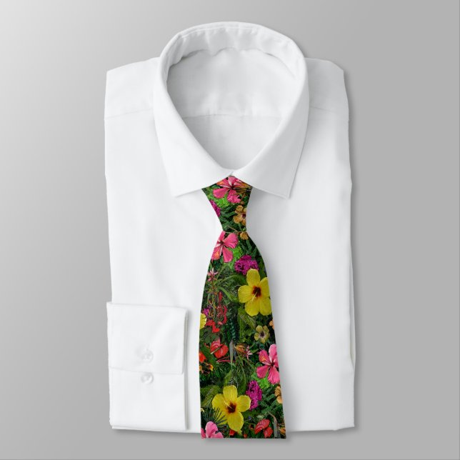 Tropical Flowers Tie (Tied)