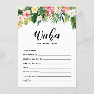 Tropical Flowers Wishes for the Newlyweds Card