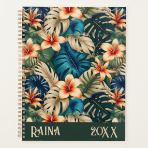 Tropical Flowers with Blue & Green Foliage Planner