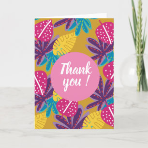 Tropical flowers yellow floral - Folded Card