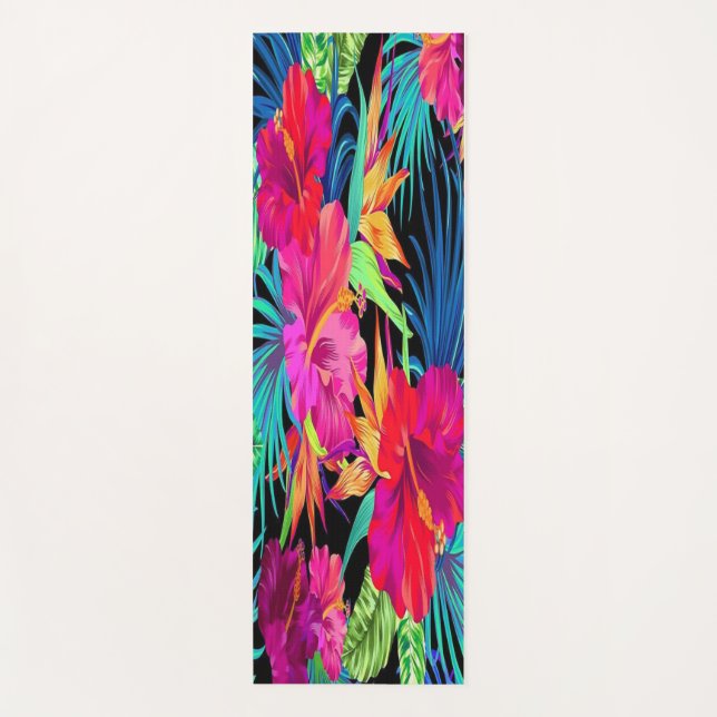 Tropical Flowers Yoga Mat (Front)