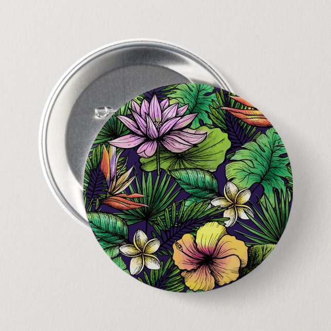 Tropical flowery Badge (Front & Back)