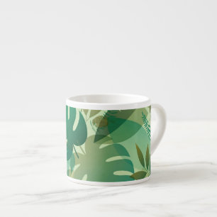 Tropical Foliage Airy Green Leaves Espresso Cup
