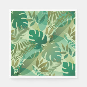 Tropical Foliage Airy Green Leaves Napkin