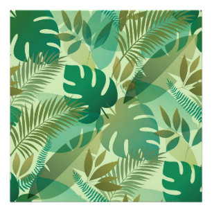 Tropical Foliage Airy Green Leaves Photo Print