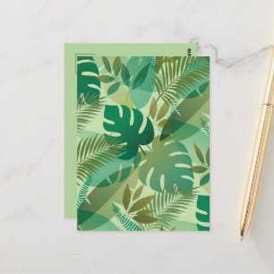 Tropical Foliage Airy Green Leaves Postcard