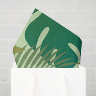 Tropical Foliage Airy Green Leaves Tissue Paper