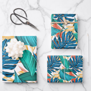 Tropical Foliage Autumn Leaves Beautiful Theme Wrapping Paper Sheet