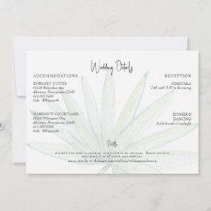 Tropical Foliage Beach Wedding Details Invitation