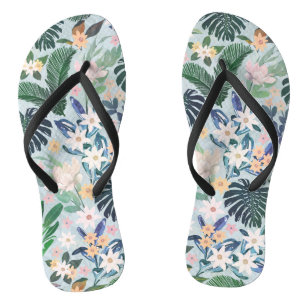 Tropical Foliage Floral Pattern Jandals