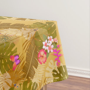 Tropical Foliage Garden Mustard Tablecloth