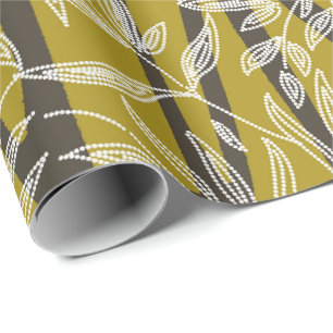  tropical foliage Geometric shapes lime green Wrapping Paper