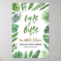 Tropical foliage + gold animals cards & gifts