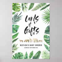 Tropical foliage + gold animals cards & gifts