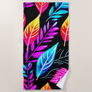Tropical Foliage: Leaf Art Beach Towel