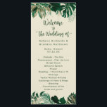 Tropical Foliage & Leaves Chic Wedding Ceremony Programme<br><div class="desc">Tropical Foliage Trendy Greenery and Leaves Border Personalised Wedding Ceremony Skinny Programs. Perfect for your wedding or event stationery order of services list. In a bold colour palette of rich greens, emerald, and gold foil look. This design is perfect for a beach, destination, or summer wedding. With feelings of a...</div>