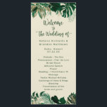Tropical Foliage & Leaves Chic Wedding Ceremony Programme<br><div class="desc">Tropical Foliage Trendy Greenery and Leaves Border Personalised Wedding Ceremony Skinny Programs. Perfect for your wedding or event stationery order of services list. In a bold colour palette of rich greens, emerald, and gold foil look. This design is perfect for a beach, destination, or summer wedding. With feelings of a...</div>