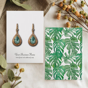 Tropical Foliage Leaves Custom Earring Card