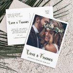 Tropical Foliage Letter Photo Thank You Postcard<br><div class="desc">This wedding thank you postcard features watercolor green tropical foliage letters and faux gold accents.  Perfect for weddings,  birthdays,  graduations and other events. >>> Check out the entire collection >>>  https://www.zazzle.com/collections/tropical_foliage_green_collection-119021829937676776</div>