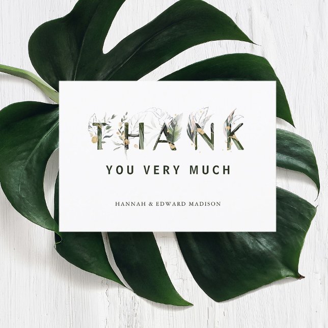 Tropical Foliage Letter Thank You Card (Creator Uploaded)