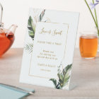 Tropical Foliage Love is Sweet Dessert Bar Sign