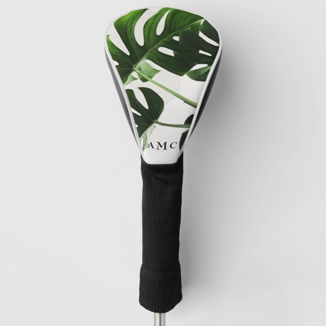 Tropical Foliage Monogram  Golf Head Cover (Front)