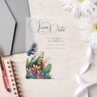 Tropical foliage parrot lush jungle flowers